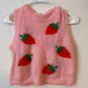 Strawberry print sweater vest